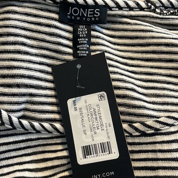 Jones New York Cotton Stripe Longsleeve NEW - Picture 3 of 4